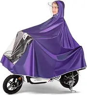 Mobility scooter cover Electric Scooter Raincoat Thickening Men and Women Single/Double Rain Poncho Outdoor Riding Motorcycle Rain Coat (Red 4XL with mirror cover)(Purple,4XL without mirror cover)