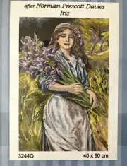 Printed needlepoint tapestry Orchidea 40x60 Cm Canvas Only Iris