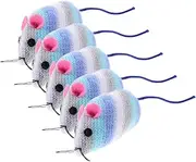 BELLIFFY 5pcs Catnip for Indoor Cats Indoor Cat Mouse Moving Bored Catnip Mice Plush Interactive Squeak for Pet Supplies Plush