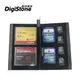 DigiStone 記憶卡收納盒 超薄型Slim鋁合金 8片裝雙層多功能記憶卡收納盒(2CF+2SD+4TF)-黑色X1P【鋁合金外殼】【防靜電EVA】
