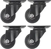 4pcs 2.5inch Low Profile Caster Wheel Industrial Castor Solid Wide Wheel Swivel Without Brake/Lock for Furniture Trolley Bench 200kg ea