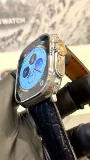 49MM Apple Watch ULTRA 2 Titanium Polished Custom with Black Croc Band GPS LTE