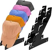 2Pcs Hat Stand for Baseball Caps Acrylic Hat Organizer No Install Acrylic Hat Holder Hold up to 5 Baseball Hats Hat Storage Organizer Space Saving Hat Holder for Bedroom, Closet, Dresser