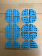 Lot of 20 new LEGO Duplo parts: 98218 4x4 Plate Round Corner Blue (Medium Azure)