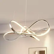 Modern Led Chandelier, Aluminum Surface Plated Island lamp, 3-Lights DIY Pendant Light, Smart Dimmable Chandelier for Living Room, Restaurant Store Office (Chrome Plated S 40W)