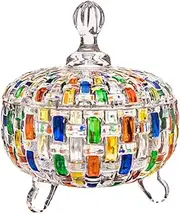 Colorful Candy Jars,Candy Containers,Item Storage Jars,Glass Candy Container,Candy Receptacle With Lid,for Wedding, Party, Buffet Decorative