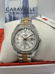 Caravelle New York By Bulova Women’s Watch 45M 108 Crystals Accent 2-Tone NWT