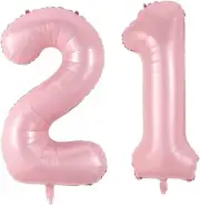 40 Inch 21 or 12 Number Balloon Happy Birthday Balloons Pink Foil Mylar Balloons