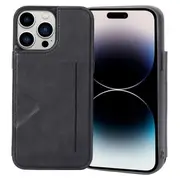 Soka Hanman Card Leather Case (Suits iPhone 15 Pro Max) - Black