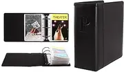 Broadway Play Program and Theater Playbill Binder with 30 Custom Sheet Protectors - PU Leather - Fits Playbills from Mid 1980s to Modern (Black EmbossedP)