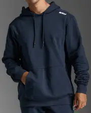 Aspire Pullover Hoodie, 2XU, XS, Midnight/White, Male
