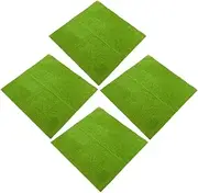 4pcs Realistic Fake Grass Squares Lightweight Artificial Turf for DIY Microlandscape Easy Maintenance Fake Greenery for Sand Table Decor