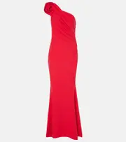 [Safiyaa] Safiyaa Tanna one-shoulder crêpe gown AU 12 red