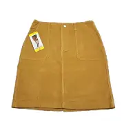 32 Degrees Womens Trendy Everyday Corduroy Skirt Small Size Yellow Camel Beige
