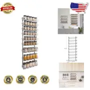 Multi-Use Wall-Mounted Spice Rack - 9 Tiers of Organized Elegance in Silver