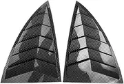 Car Rear Side Window Louver Shutter Trim Cover Compatible for Tesla Model Y 2020-2022 Carbon Fiber Look Triangle Windshield Shades Blind