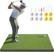 Golf Mat, 5x4ft & 5x5ft Hitting Mats Practice with 10 5 ft x4 ft, Green