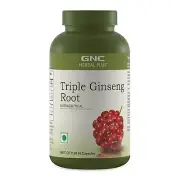 GNC Herbal Plus Triple Ginseng Root Capsules Choose Size