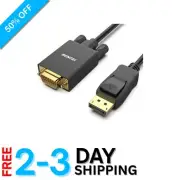 1.8M DisplayPort to VGA Cable - Gold-Plated High-Speed Adapter for 1080p Display