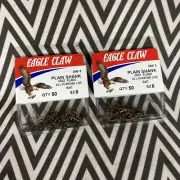 (2 Packs) Eagle Claw Plain Shank Hook Size 8 Bronze Great For Panfish #084F-8