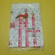 Vintage CHRISTMAS Holiday 54 x 72 Plastic Table Cloth - NEW NOS