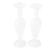 Vietri Nuovo Stripe White Candlesticks, Set of 2