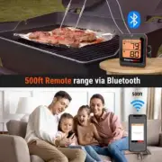 500Ft Bluetooth Meat Thermometer Wireless Grill Thermometer Digital Electric Foo