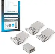 Litcessory Cut-End to Cut-End Connector for Philips Hue/Solo Lightstrip (4 Pack, White - Micro 6-PIN V4 / Solo Lightstrip)