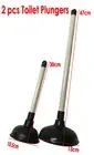2pcs Toilet & Kitchen Laundry Sink Rubber Plunger Hand Plungers New
