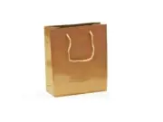 250 x GOLD GLOSSY LAMINATED PAPER GIFT CARRY SHOPPING BAGS BULK - SMALL MEDIUM