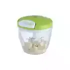 4.25 Cup Manual Mini Food Processor – 1L Pull Cord Chopper with 5 Blades