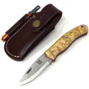 Mk III TBS Boar EDC Folding Pocket Knife - Scandi - Curly Birch
