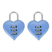2 Pack Combination Locks Heart Shape Password Padlock Love Locker Lock Blue