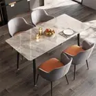 Scratch Resistant Dining Table 4-6 People Sintered Stone Table Top Easy to Clean