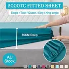 Breathable 2000TC Fitted Sheet Only Deep Pocket King/Queen/Double/K Single