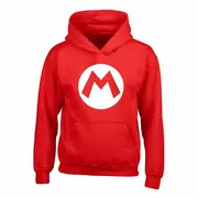 Super Mario Childrens/Kids Mario Badge Hoodie Red 7-8 Years