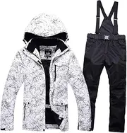 [USDBE] Winter Ski Suit Men Snow Pant Sets Skiing and Snowboarding Ski Jacket +Ski Pants