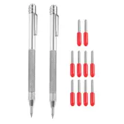 2Pcs Tungsten Carbide Tip Scriber Engraving Pen with 10 Replacement Marking Tip