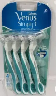 Gillette Venus Simply 3 Blade Disposable Razors - 4 Pack For Back To School NIP