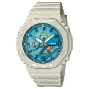 Casio G-Shock GA2100AS-5A GA2100 SERIES Analog-Dig Beige Blue Rubber Wrist Watch