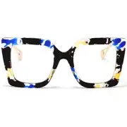 Oversized Blue Light Glasses for Women, Anti Fatigue 52 Millimeters Flower