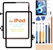 Touch Screen for iPad Air 4 4th Generation 2020 10.9 Inch A2316 AA2324 A2072 A2325 Digitizer for iPad Air 4 4th Touch Screen Replacement Touch Screen Front with Repair Kit (Not LCD)
