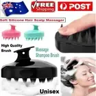 Silicone Hair Scalp Shampoo Brush Comb Massager Shower Dandruff Exfoliate RemoQS