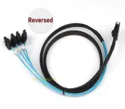 Internal Mini-SAS SFF8087 to 4x Straight Reverse SATA Fanout Cable Length 1m