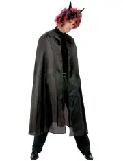 Cape Unisex Black 49" Long Light Weight Nylon Multi Character Costume Cape