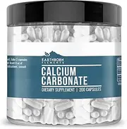 Calcium Carbonate Supplements, 200 Capsules (1,100 mg/Serving) by , Support Healthy Bones, Strengthens Teeth, Natural Antacid, Lab Tested