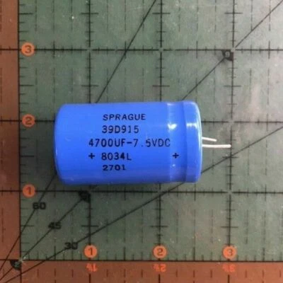 4700uF 7.5v Sprague Radial Electrolytic Capacitor 39D 6v Industrial Tested 4pcs