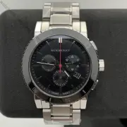 BURBERRY BU9380 Silver Stainless Steel Bracelet Analog Chronograph Men's Watch