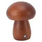 Small Wood Mushroom Lamp Cordless Wooden Nightlight Stepless Dimming For Home