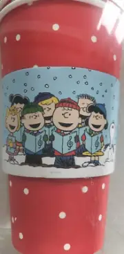 Peanuts~”The Gang Caroling”~16 oz Travel Cups/Lids & Sleeves~NEW~12 Ct~FAST SHIP